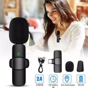 K8 Wireless Microphone for YouTube Vlogging Video Recording Online Classes/Collar Microphone